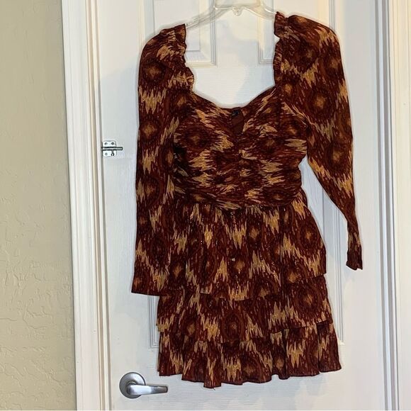 House of Harlow 1960 × Revolve Ruffle Tiered Mini Dress Size Large - Picture 8 of 9